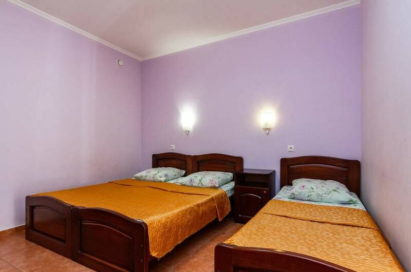 Трехместный номер с видом на двор и общим балконом