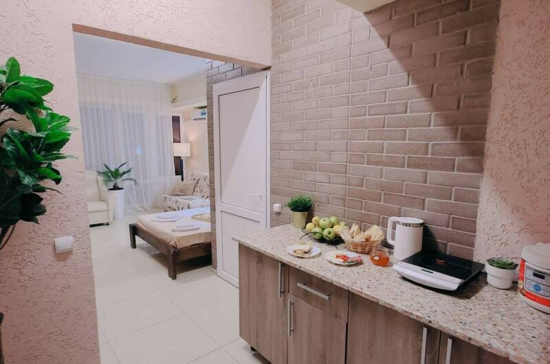 6ти мест. студия с мини-кухней и видом на тер-ию