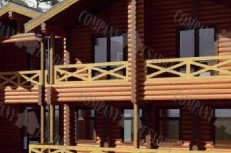 Студия в срубе с террасой, Скандинавия"