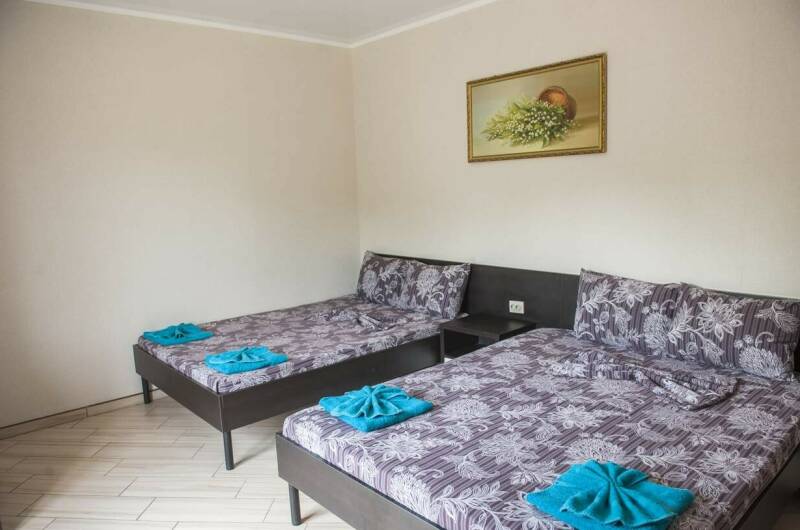 Четырехместный номер с балконом и с видом на горы