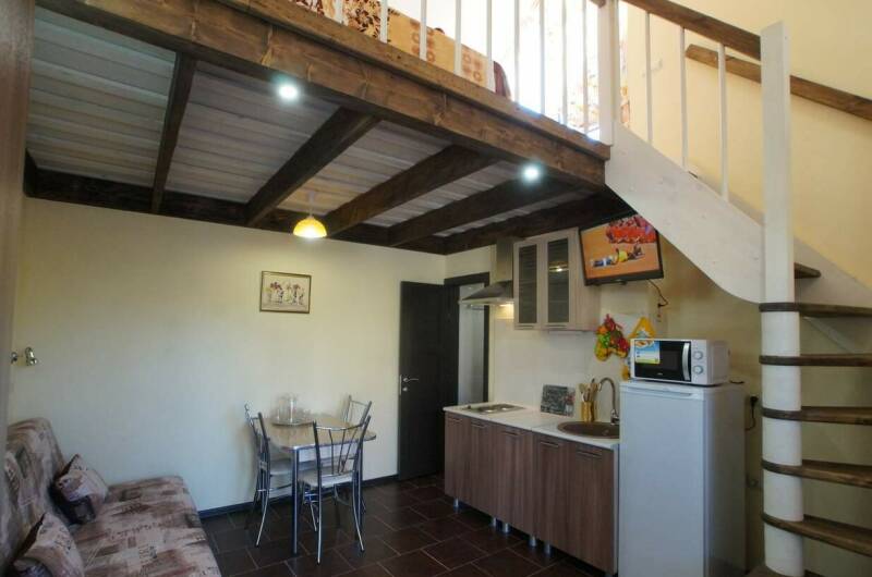 Двухуровневые апартаменты с кухней в коттедже