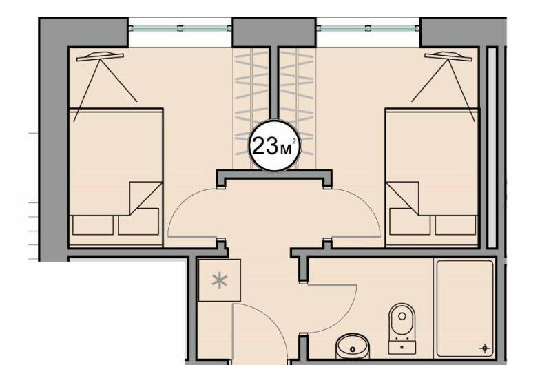 Двухкомнатный «Стандарт» с двуспальными кроватями