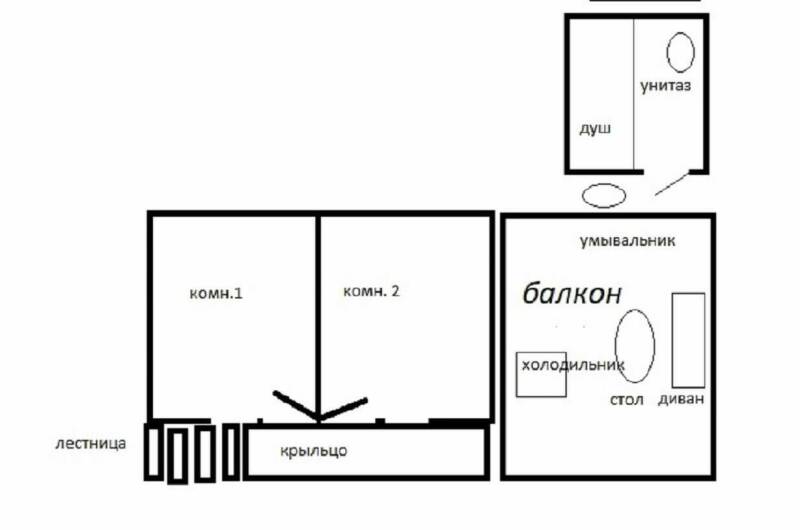 Двухкомнатный четырёхместный с балконом