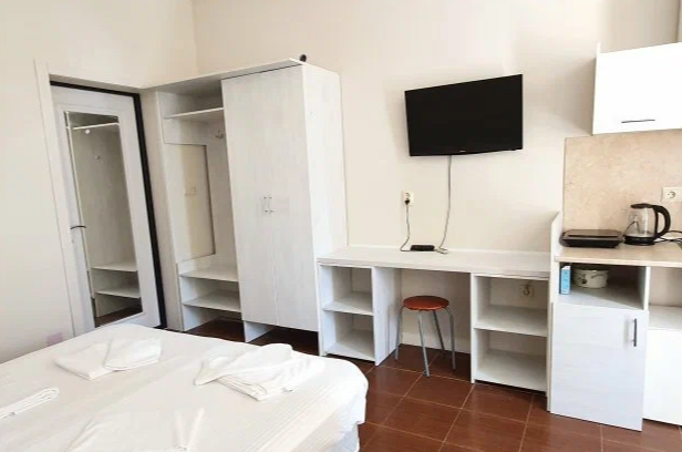 Студия с кухней, балконом и видом на море