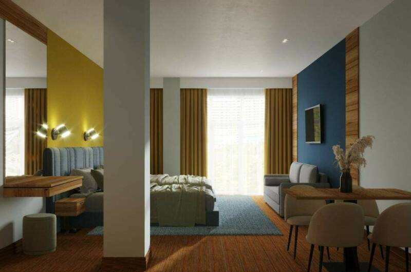 Семейный номер на первом этаже с видом на поселок